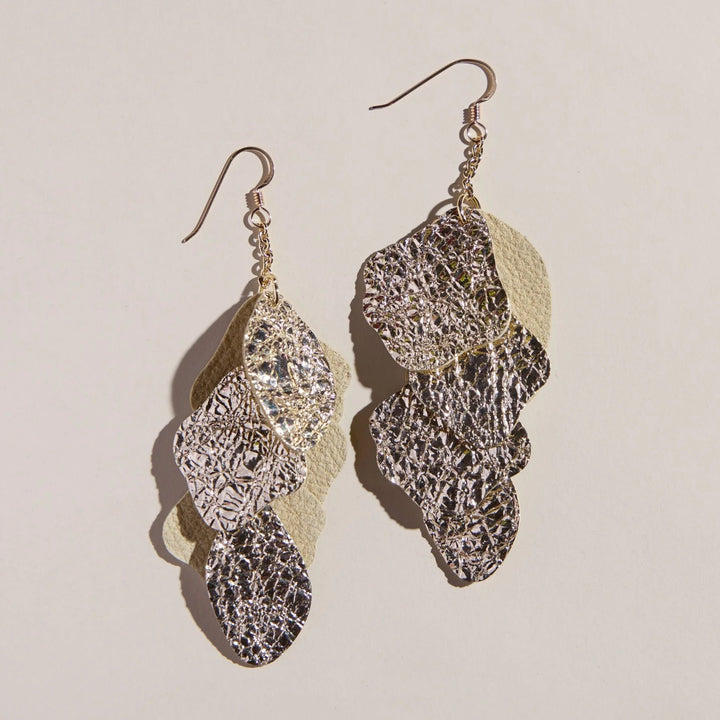 Nickel &amp; Suede Florence Earrings Crushed Gold