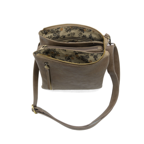 Joy Susan TAUPE DAWN MULTI POCKET COMPACT CROSSBODY BAG