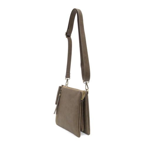 Joy Susan TAUPE DAWN MULTI POCKET COMPACT CROSSBODY BAG