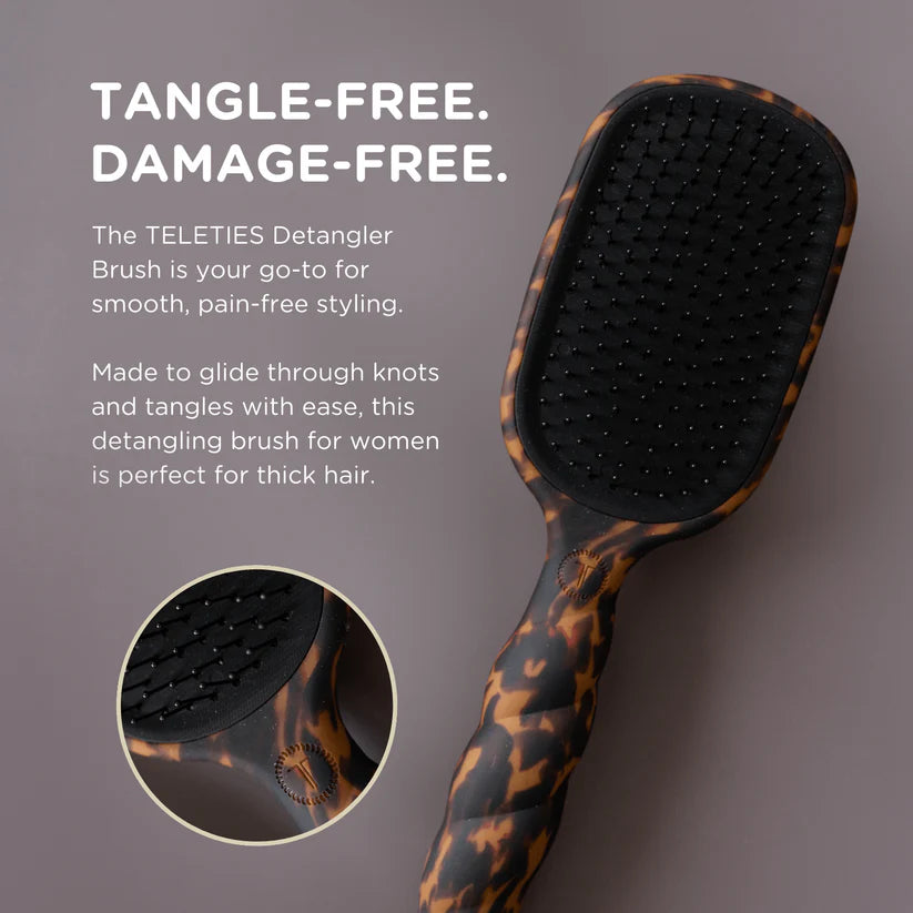 TELETIES Detangler Brush Thick Hair - Tortoise