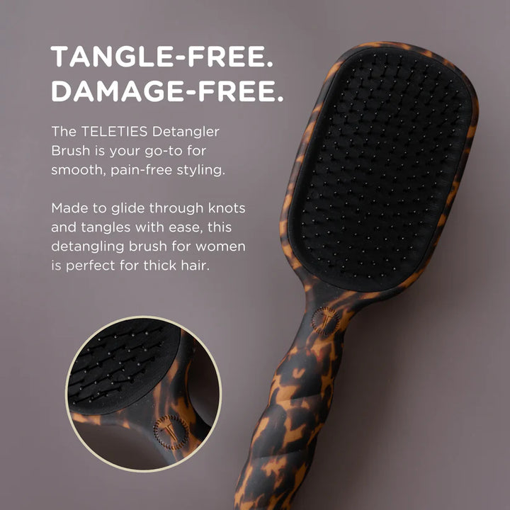 TELETIES Detangler Brush Thick Hair - Tortoise