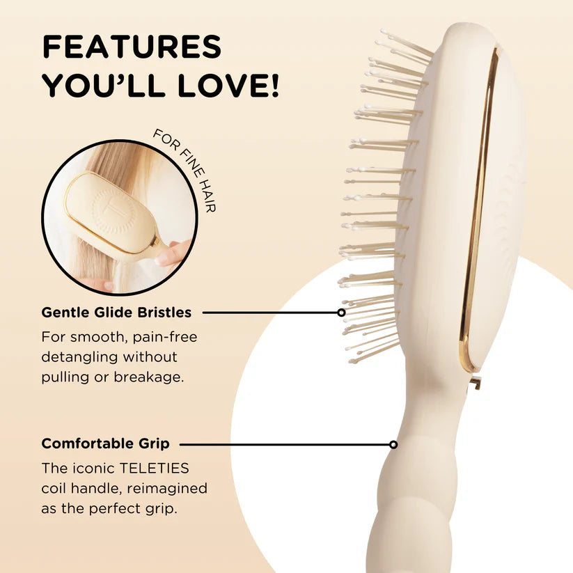 TELETIES Detangler Brush Fine Hair - Tan