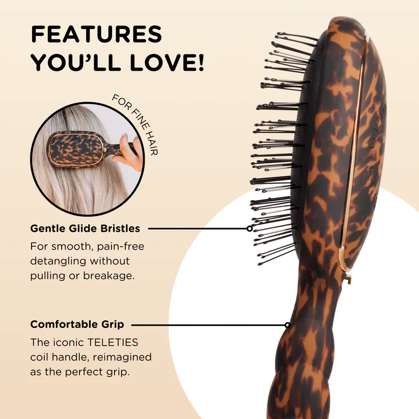 TELETIES Detangler Brush Fine Hair - Tortoise