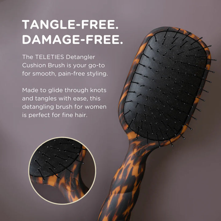 TELETIES Detangler Brush Fine Hair - Tortoise