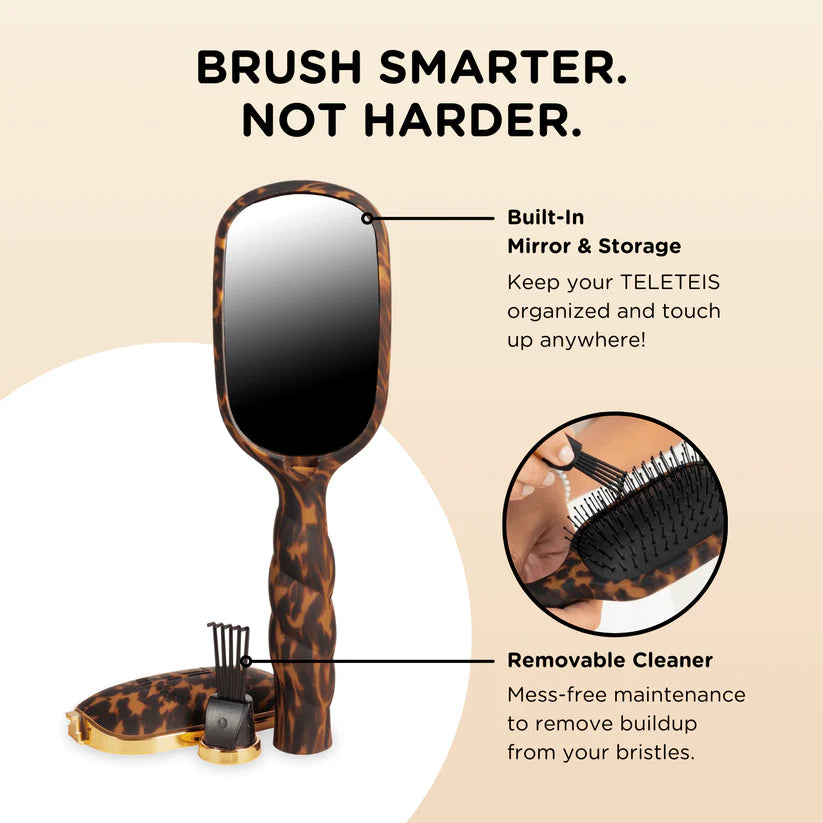 TELETIES Detangler Brush Fine Hair - Tortoise
