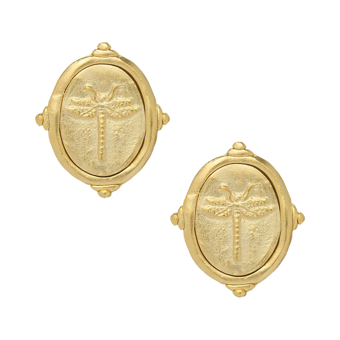 Susan Shaw Dragonfly Studs - Gold