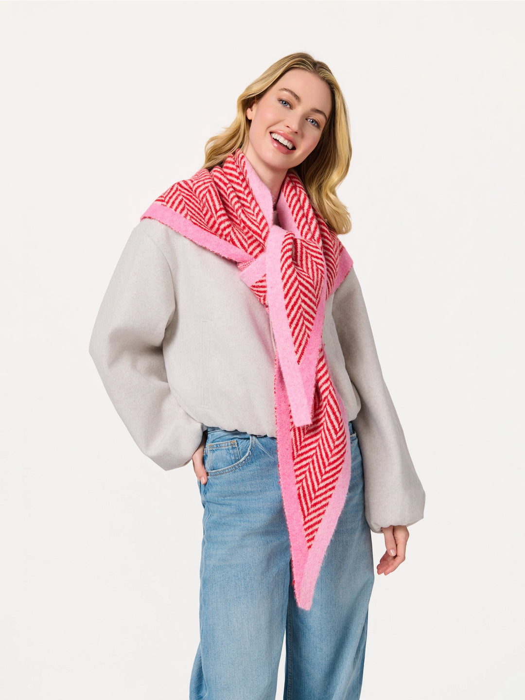 Ziggy Triangle Scarf - Red