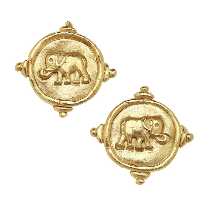 Susan Shaw Elephant Intaglio Studs