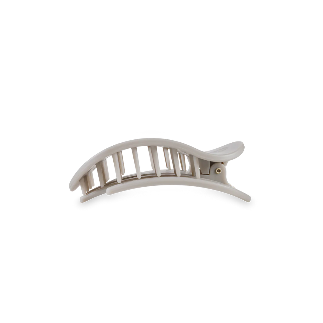 TELETIES Small Flat Round Hair Clip - Silver Flames