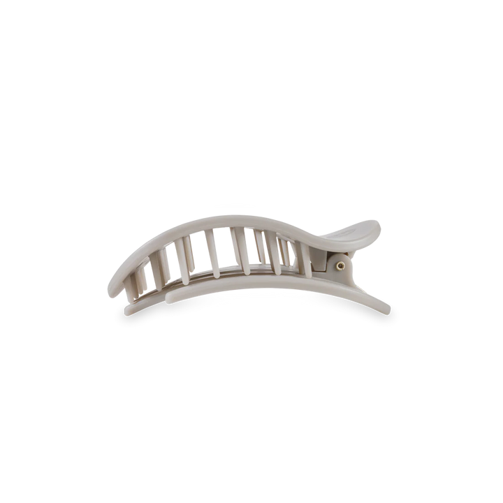 TELETIES Small Flat Round Hair Clip - Silver Flames