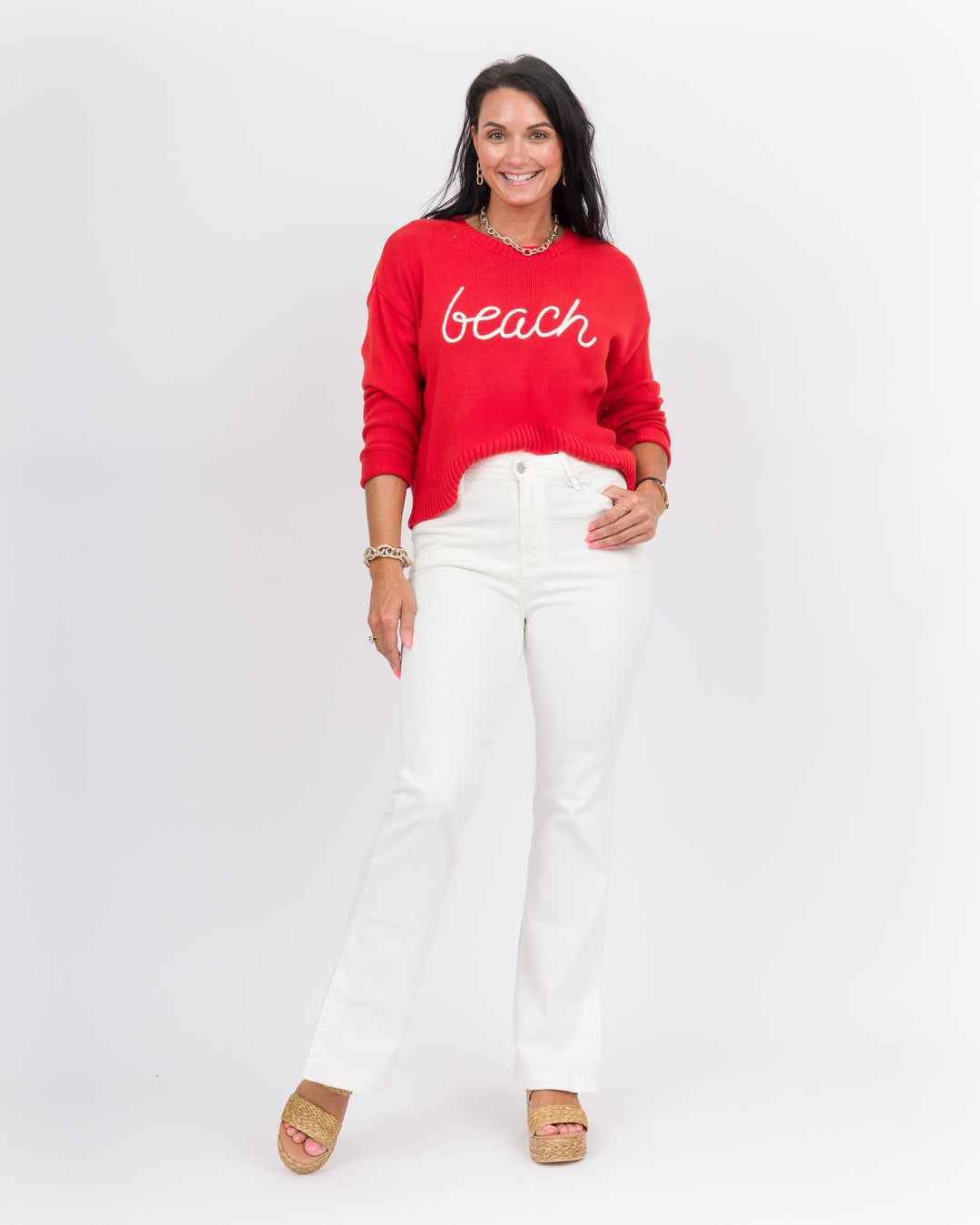 Z Supply Sienna Beach Sweater Cabana Red