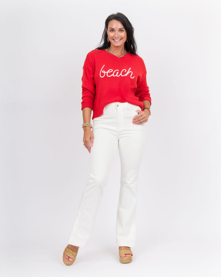 Z Supply Sienna Beach Sweater Cabana Red
