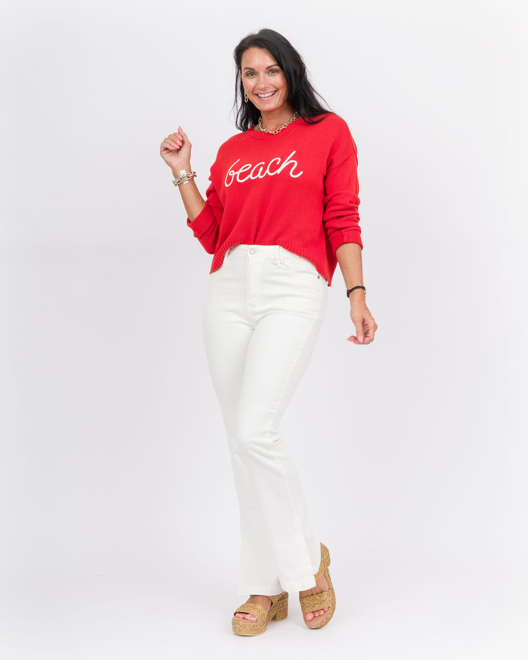 Z Supply Sienna Beach Sweater Cabana Red