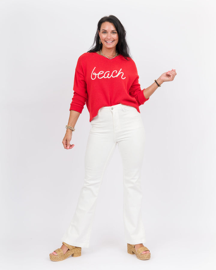 Z Supply Sienna Beach Sweater Cabana Red