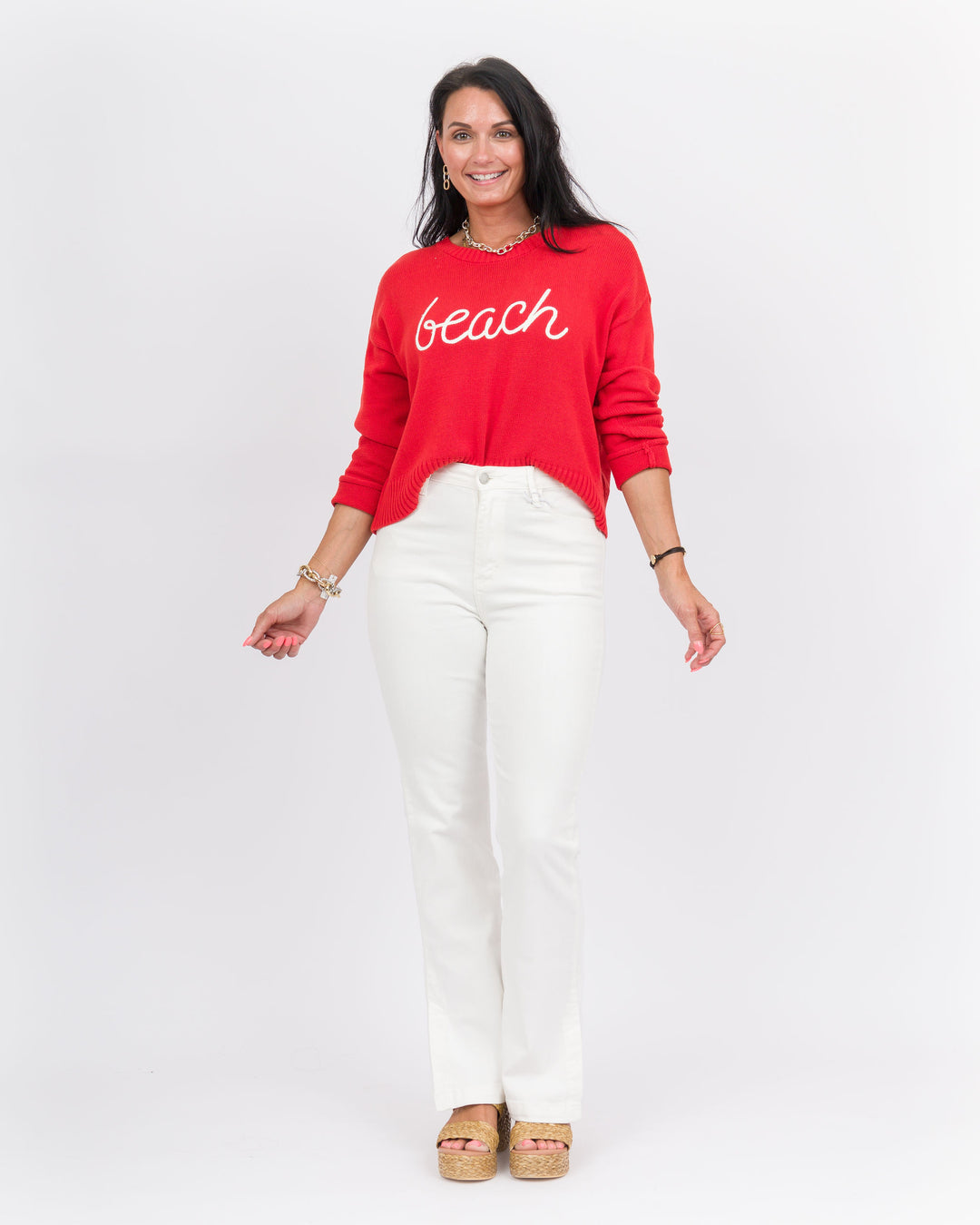 Z Supply Sienna Beach Sweater Cabana Red