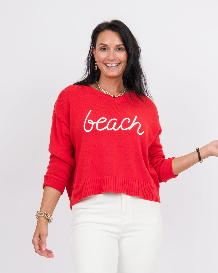 Z Supply Sienna Beach Sweater Cabana Red
