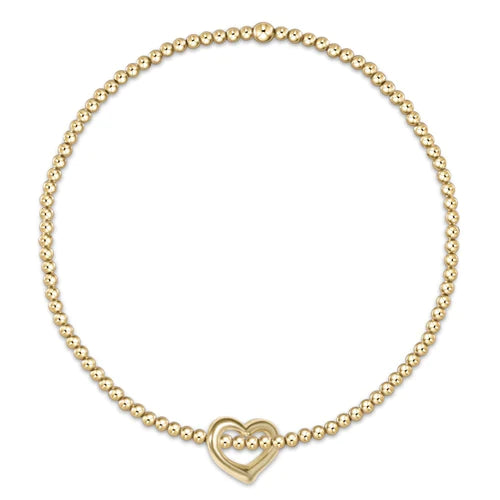 enewton Classic Gold 2.5mm Bead Bracelet-Love Charm