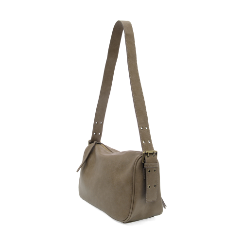 Joy Susan TAUPE GREY MORGAN BUCKLE SHOULDER BAG