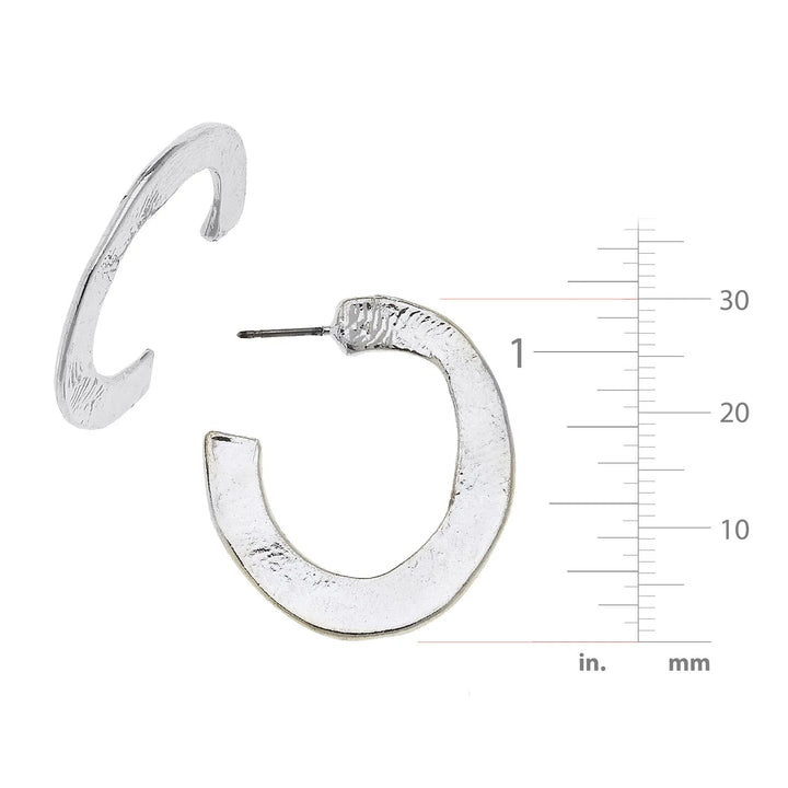 Susan Shaw Hammered Hoop Earrings - Small - Silver