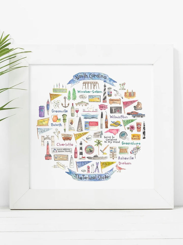 North Carolina Icon Print