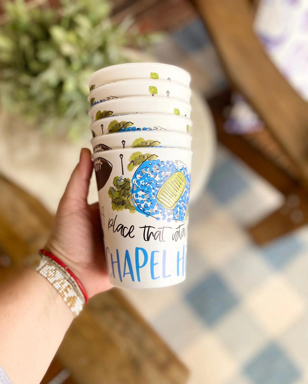 Chapel Hill Town Reusable Cups - Set of Six