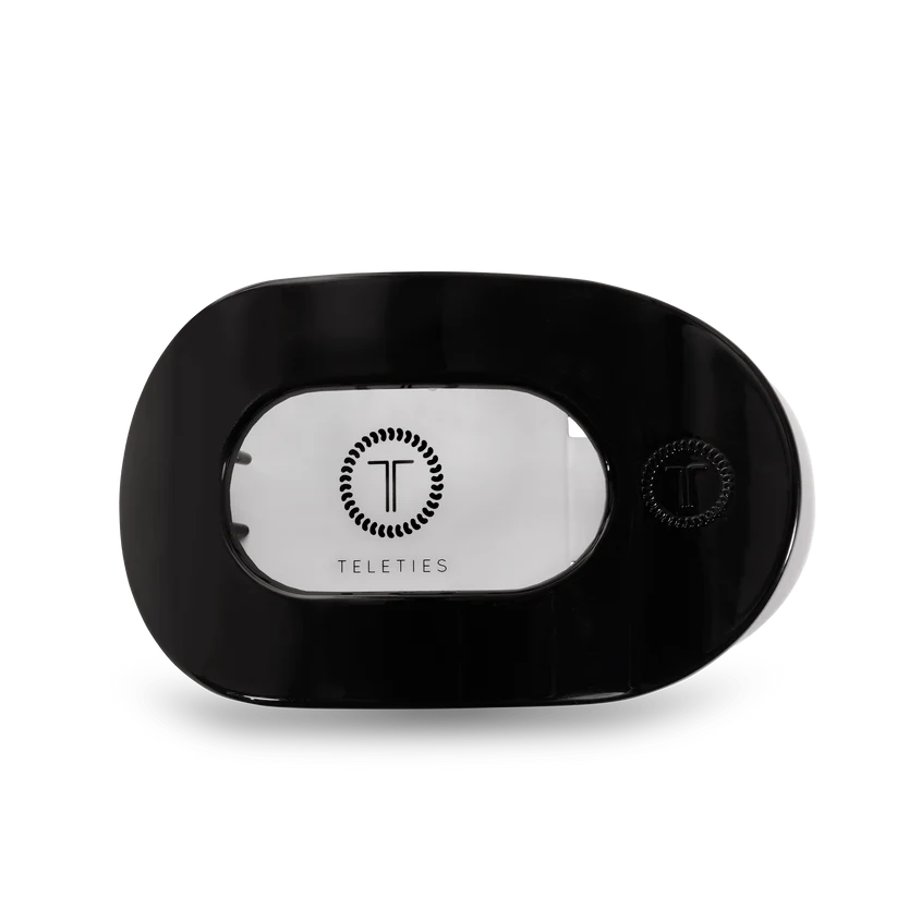 TELETIES Large Flat Round Hair Clip - Jet Black