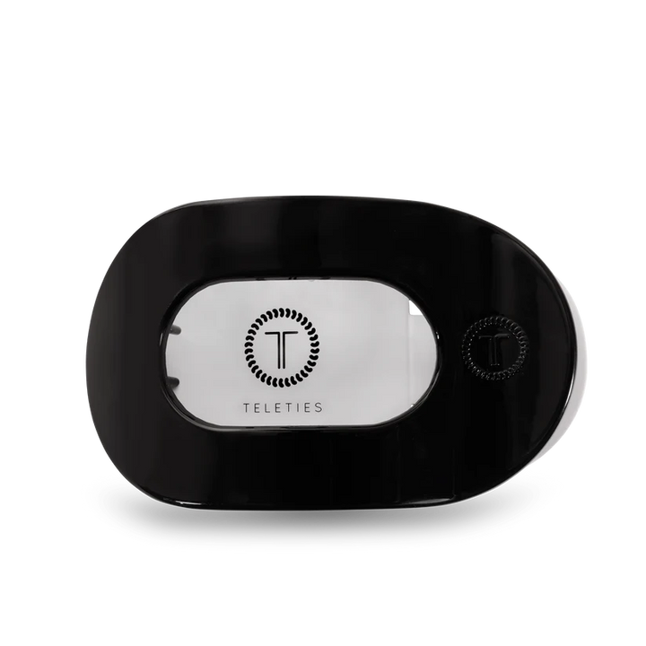 TELETIES Large Flat Round Hair Clip - Jet Black