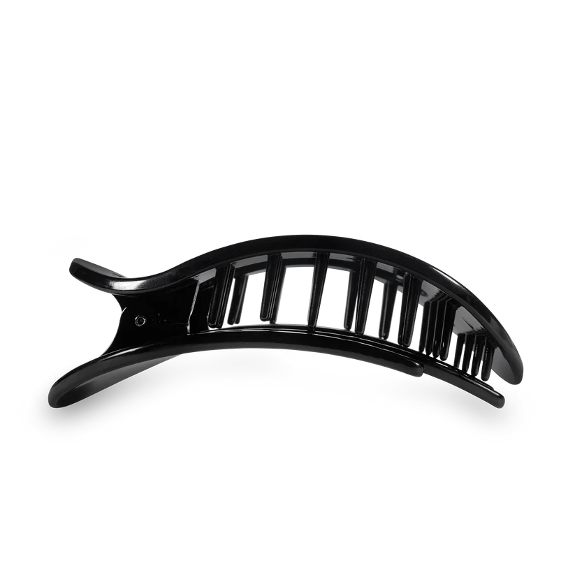 TELETIES Large Flat Round Hair Clip - Jet Black