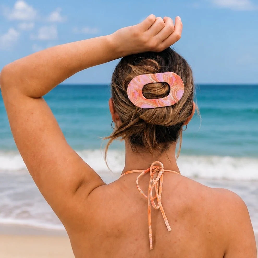 TELETIES Just Keep Swimming Large Flat Round Hair Clip