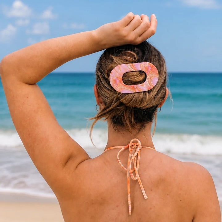 TELETIES Just Keep Swimming Large Flat Round Hair Clip