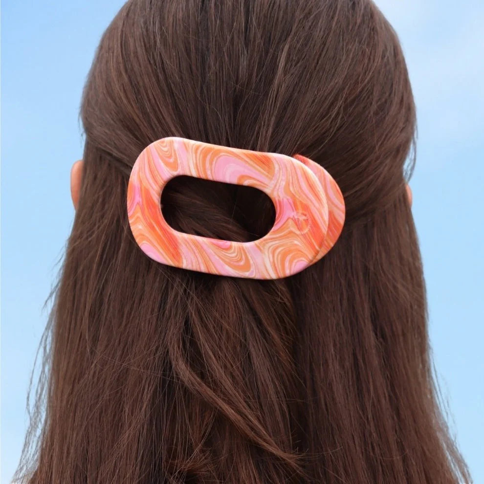 TELETIES Just Keep Swimming Medium Flat Round Hair Clip