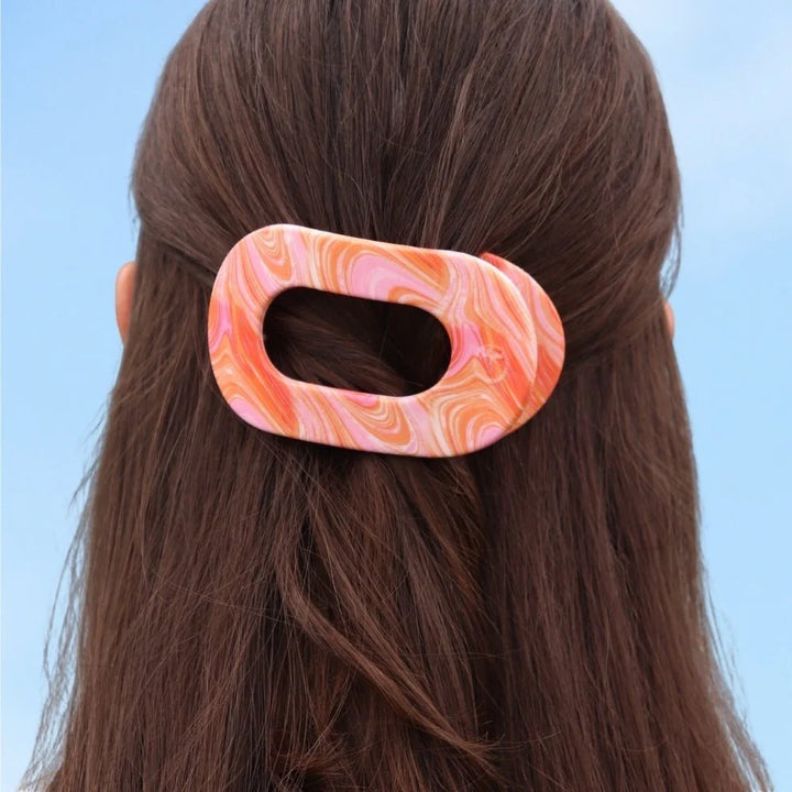 TELETIES Just Keep Swimming Medium Flat Round Hair Clip