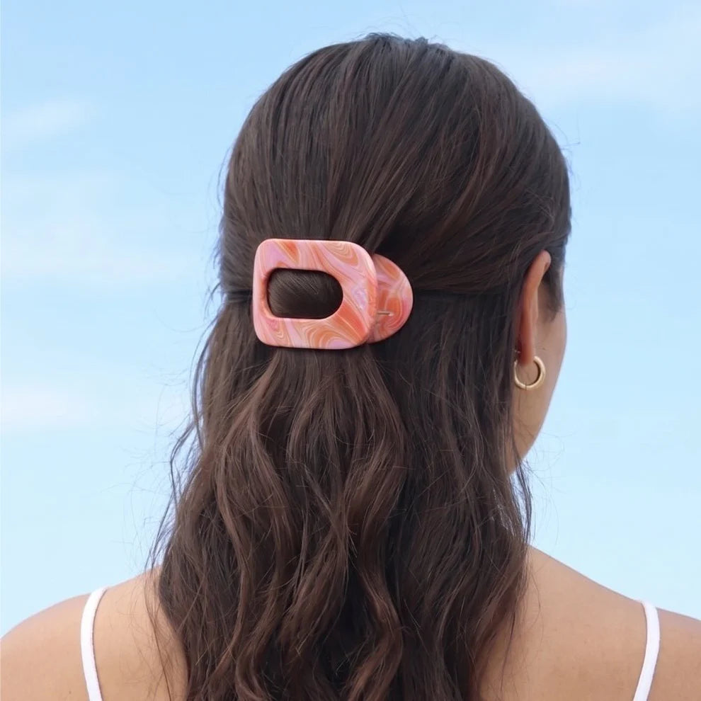 TELETIES Just Keep Swimming Small Flat Round Hair Clip