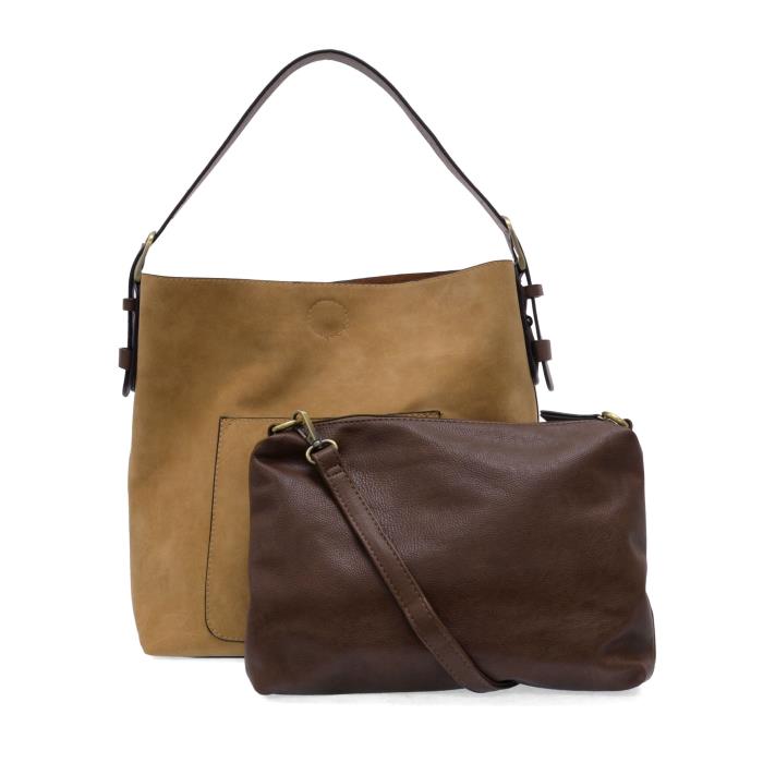 Joy Susan WHEAT HOBO COFFEE HANDLE RICH FAUX SUEDE HANDBAG