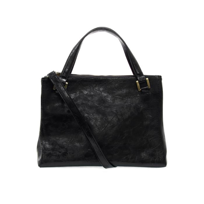 Joy Susan BLACK SHAWNA TRIPLE ZIP SATCHEL CROSSBODY
