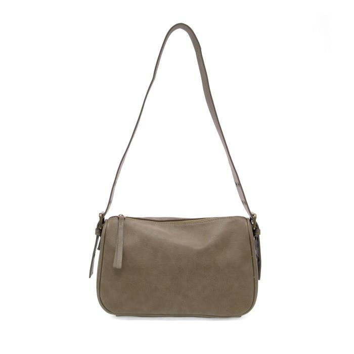 Joy Susan TAUPE GREY MORGAN BUCKLE SHOULDER BAG