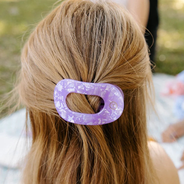 TELETIES Small Flat Round Hair Clip - Lavender Mist