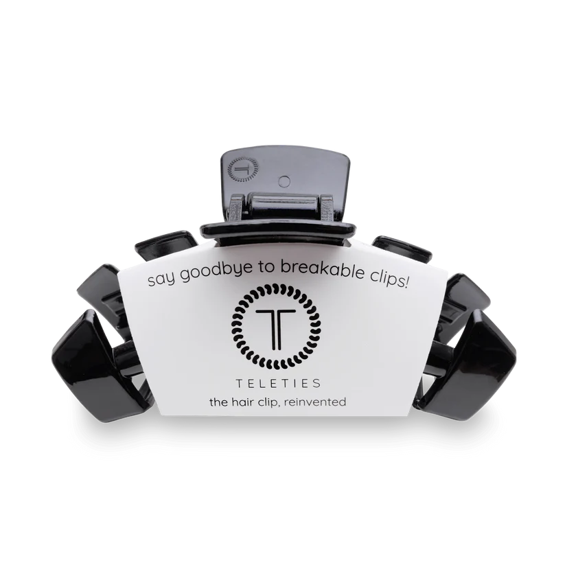 TELETIES Classic Large Claw Hair Clip - Jet Black