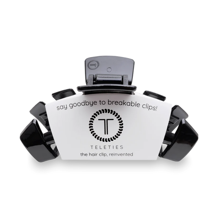 TELETIES Classic Large Claw Hair Clip - Jet Black