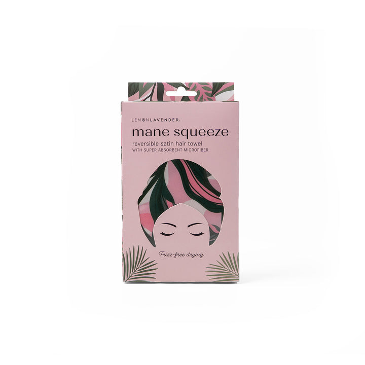 Lemon Lavender® Mane Squeeze Reversible Satin Turbo Towel - Green Pink