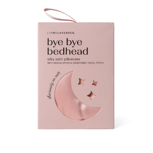 Lemon Lavender Bye Bye Bedhead Silky Satin Pillowcase - Pink