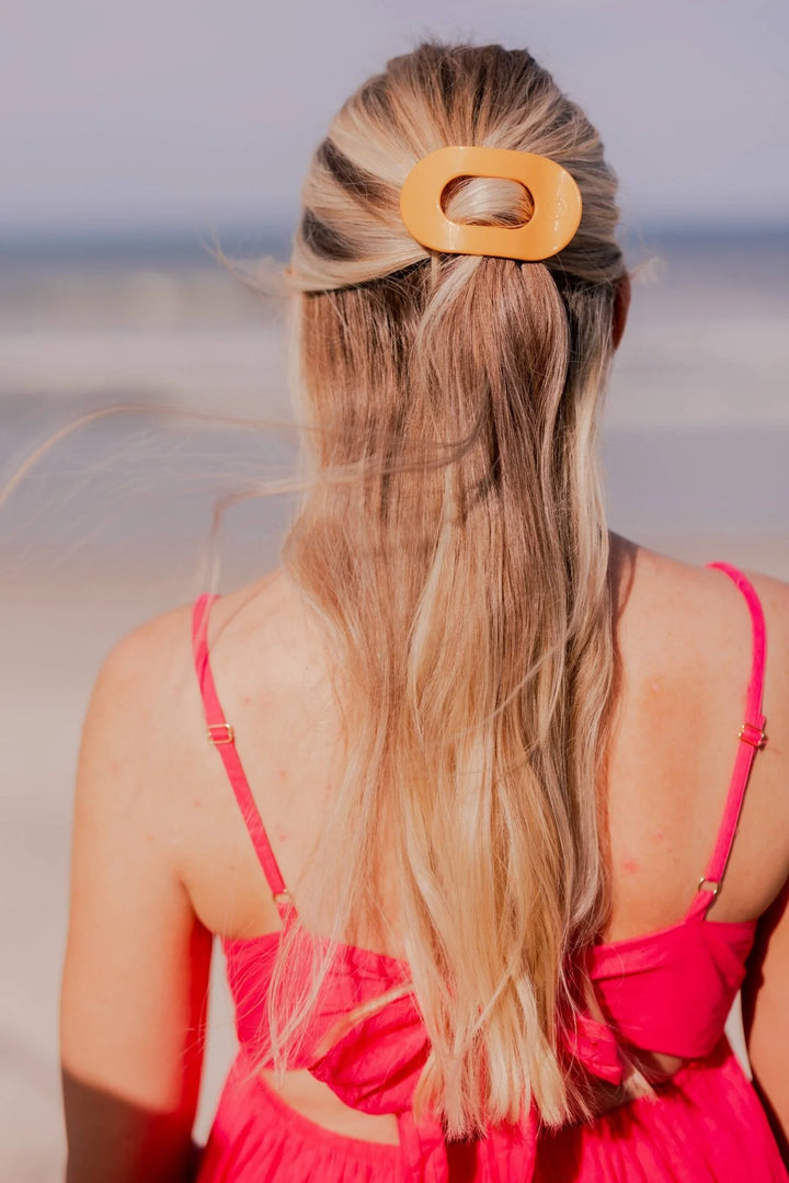 TELETIES Large Flat Round Hair Clip - Mango For It!