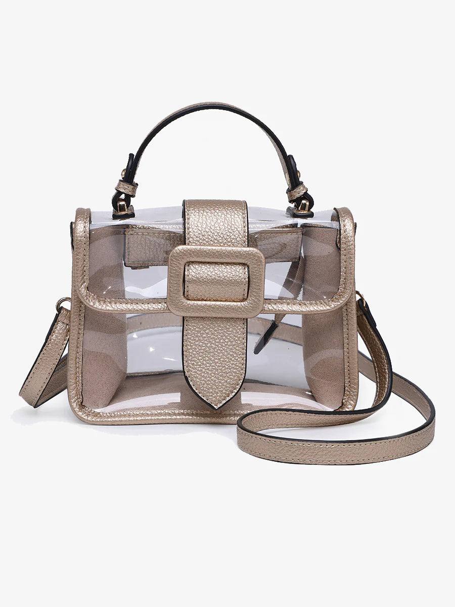 Toni Clear Crossbody - Gold