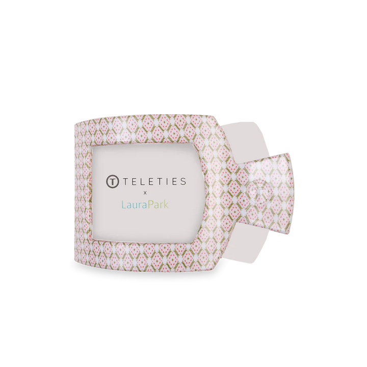 TELETIES Large Flat Square Hair Clip - Pine &amp; Pearl