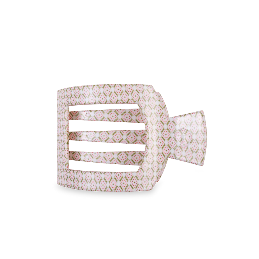TELETIES Large Flat Square Hair Clip - Pine &amp; Pearl