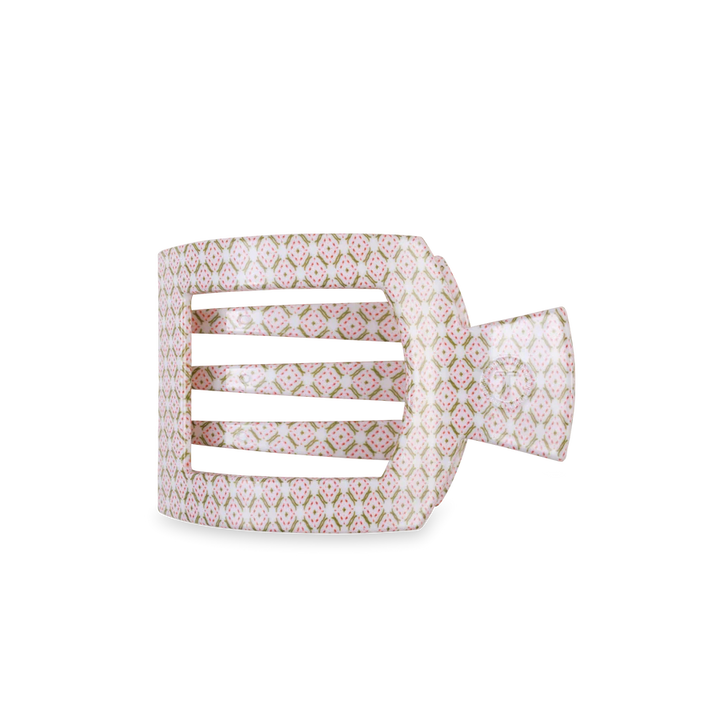 TELETIES Large Flat Square Hair Clip - Pine &amp; Pearl