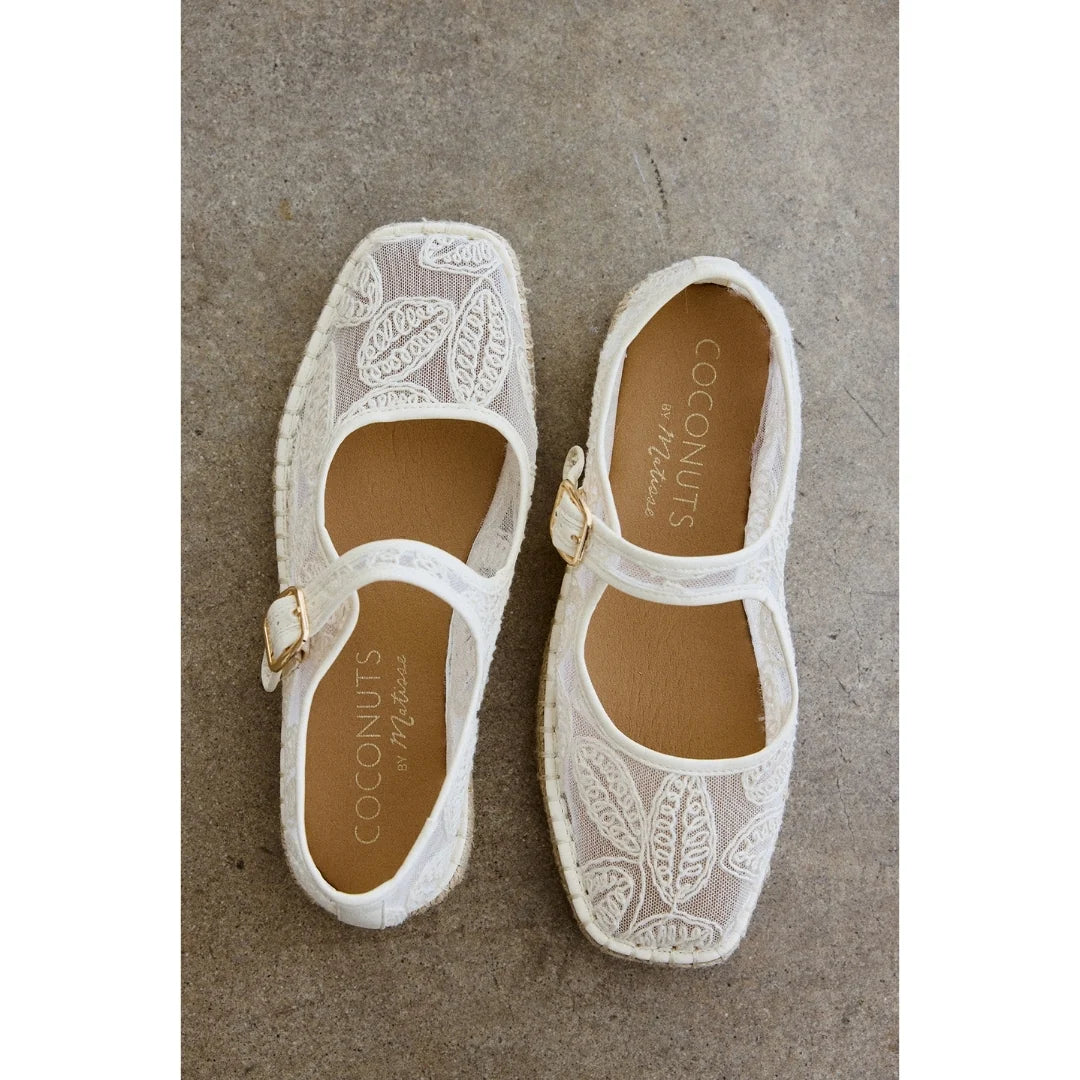 Meg Ivory Floral Flat-Final Sale