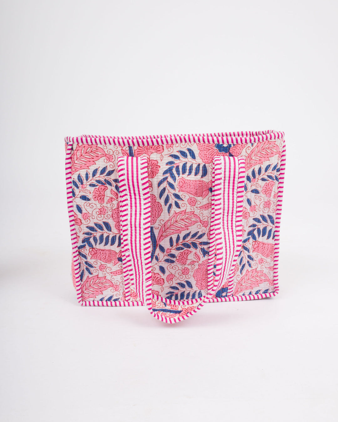 Mini Quilted Tote Bag - Blue &amp; Pink