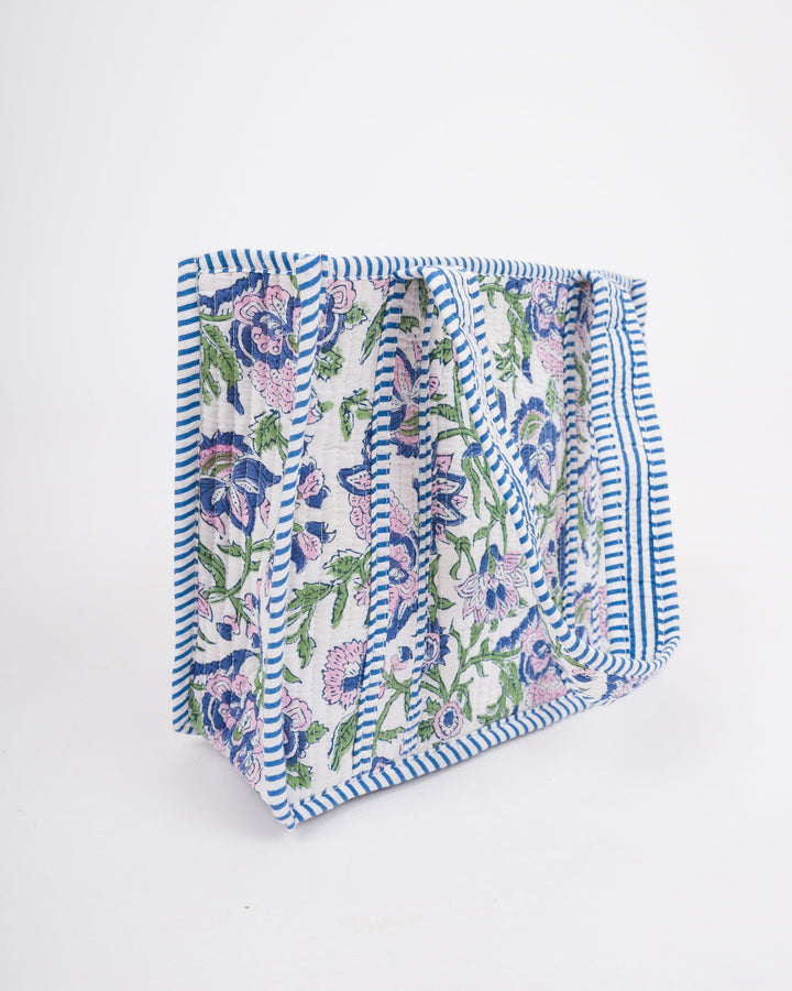 Mini Quilted Tote Bag - Blue