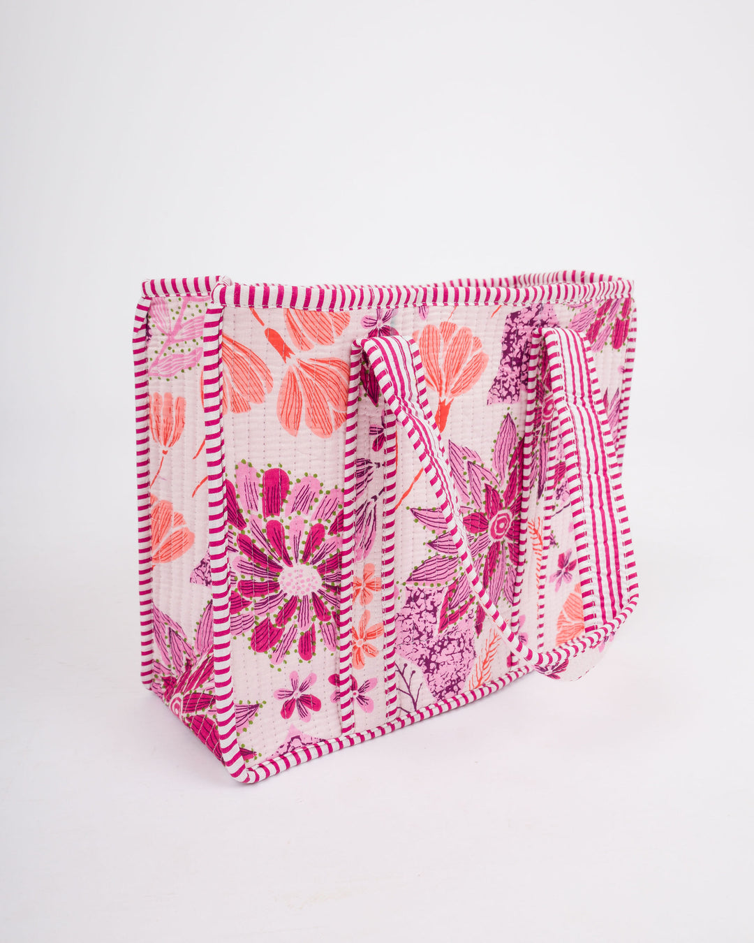 Mini Quilted Tote Bag - Pink